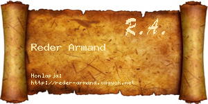 Reder Armand névjegykártya